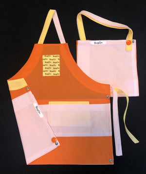 BagOn Apron is Orange, Accents are Pink and Light Yellow