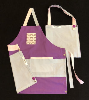 BagOn Apron is Purple, Accents are Light Blue and Pink